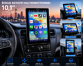 Autoradio sans fil CarPlay Single Din - Écran rotatif stéréo 10,1" Android Auto, Bluetooth, FM/AM/RDS, EQ